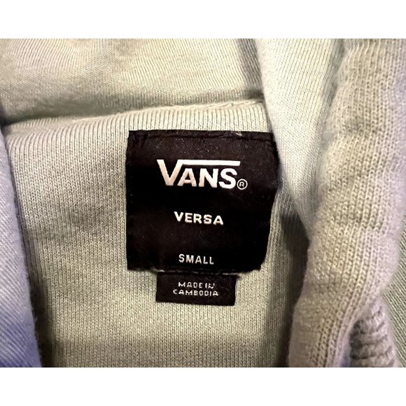 Vans pale green logo hoodie unisex size Small front pocket - Picture 6 of 9